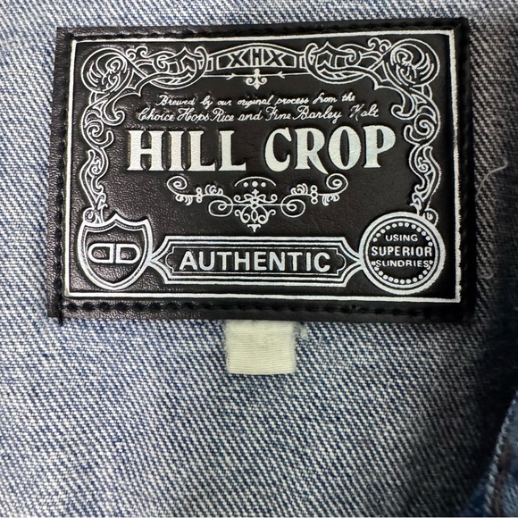 Hill Crop Japan Brand Vintage Trucker Denim Jacket Dark Blue Wash Size Medium - Picture 2 of 10